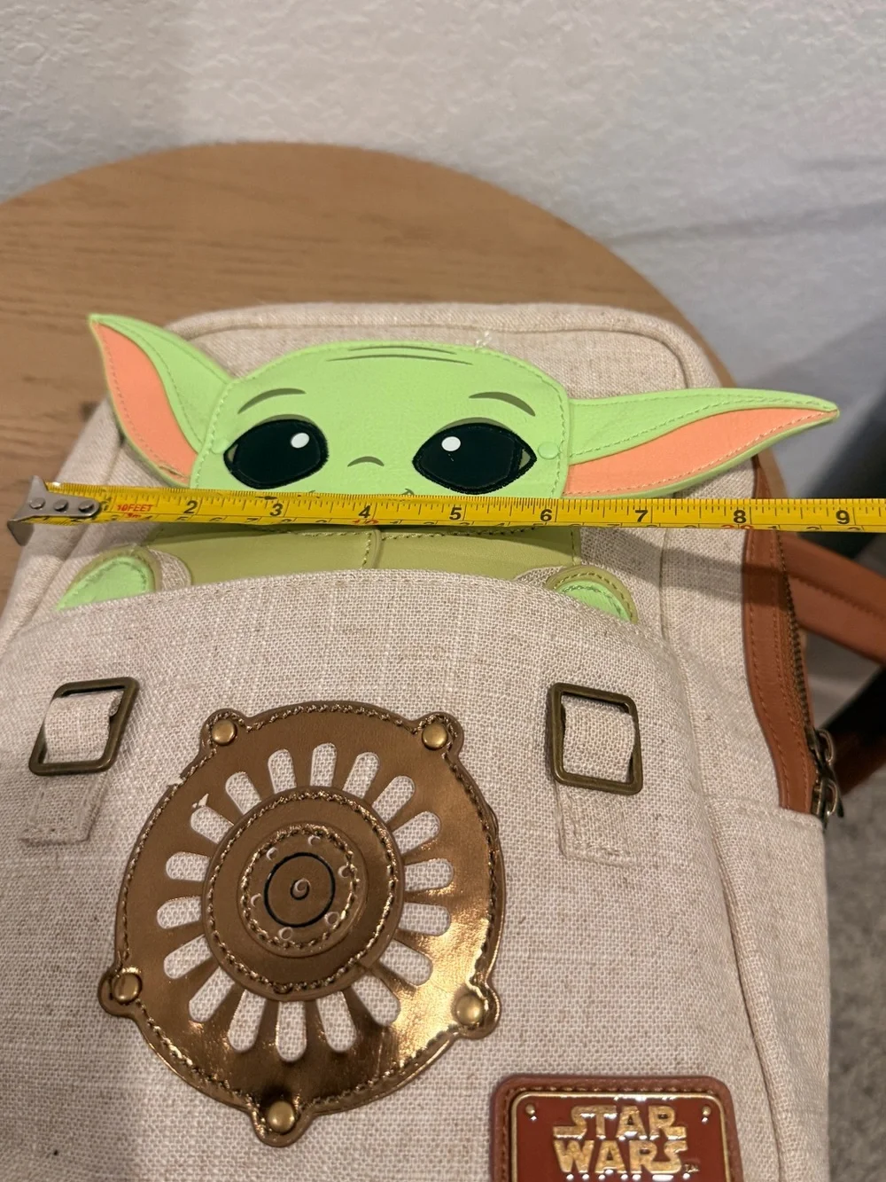 Star Wars The Child (Grogu) Beige Canvas Backpack with‎ Green Accent